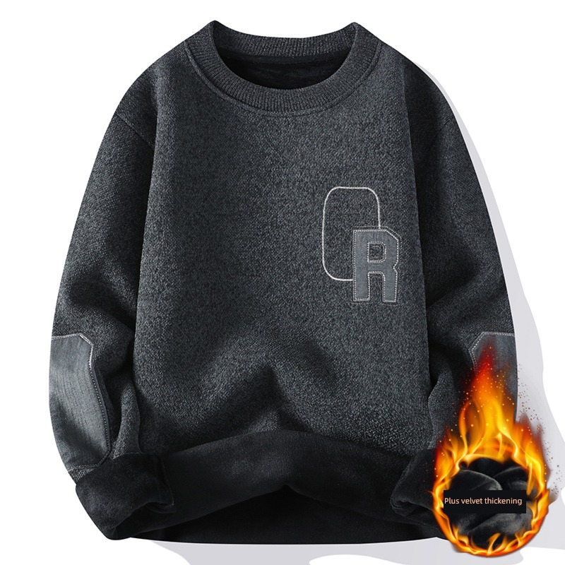 Round neck one Velvet youth Undershirt man sweater