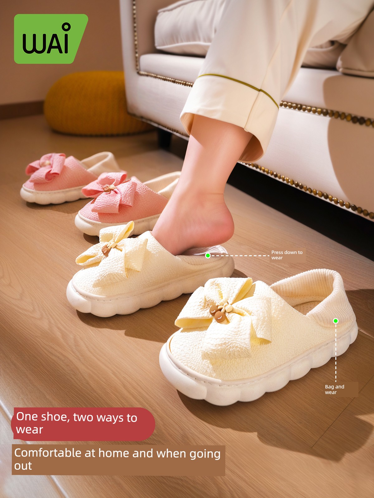 Postpartum Shoes for Summer, Thin Style, Soft Sole, Non-Slip, Closed Heel, Thick Sole, Indoor Home Slippers, Cotton Slippers for Spring and Autumn, — 5