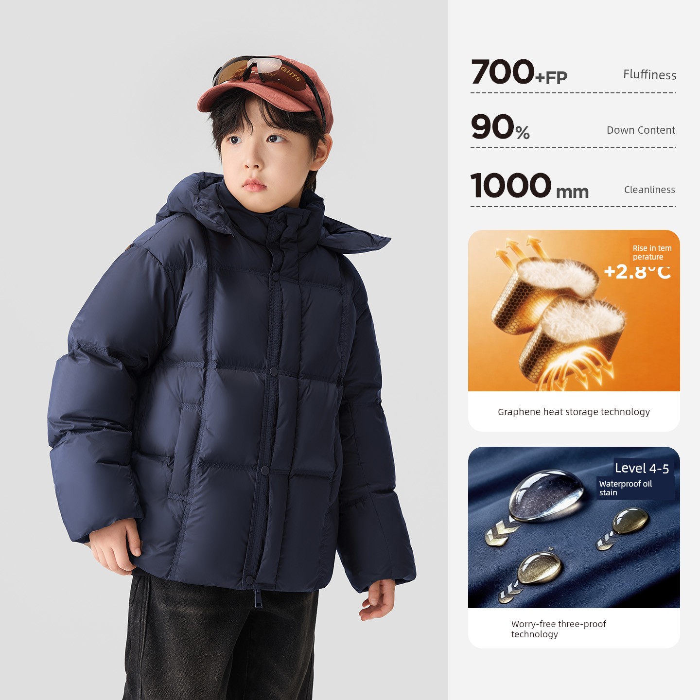 Zuoxi Children's Clothing Boys' down Jacket Winter Warm 2026 New Model Kids' Triple-Protection Thermal Storage Puffer Jacket for Older Children — 5