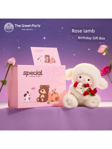 Rose Flower Lamb Plush Toy Cute Birthday Gift for Girls Gift Box Thegreenparty Plush Doll