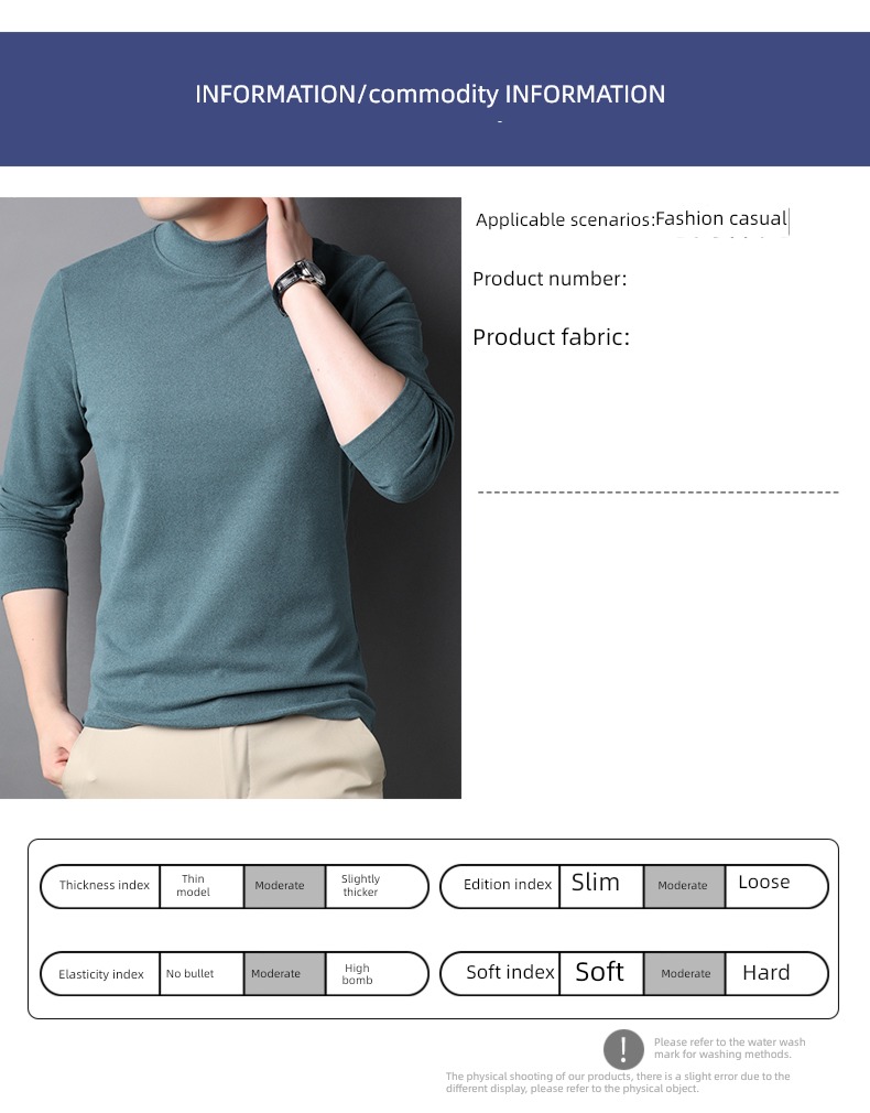 Romon man keep warm Undershirt Sweater Long sleeve T-shirt