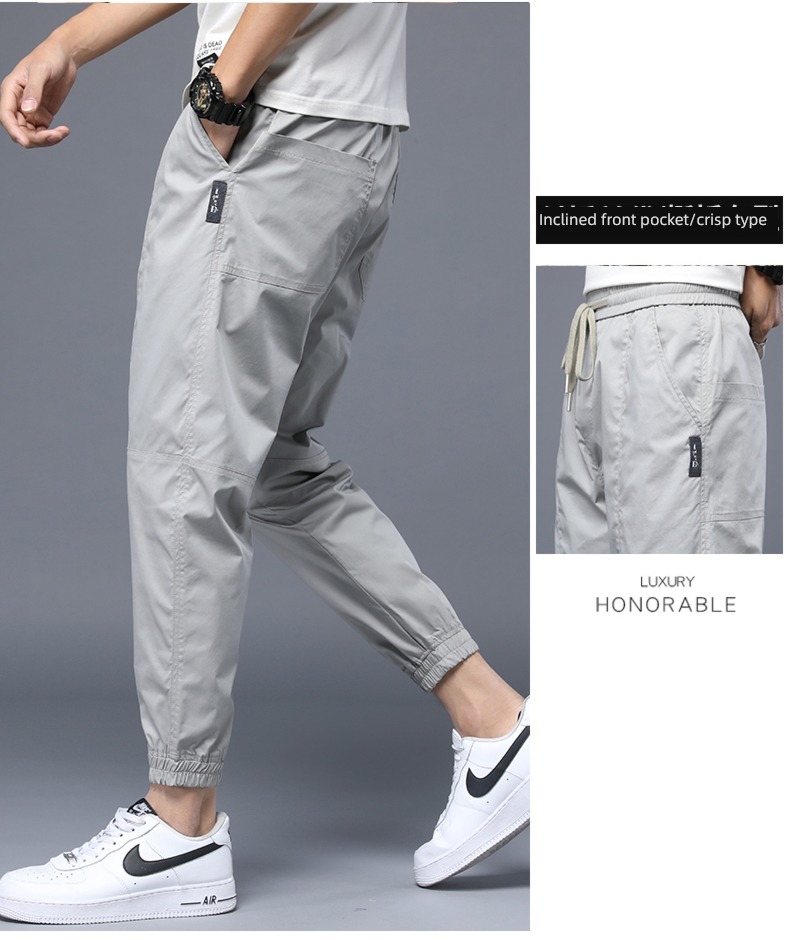 dandy black Versatile spring and autumn Nine points Casual pants