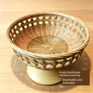 Bamboo Woven Storage Baskets, Handmade Small Bamboo Baskets, Crafts, Fruit Trays, Fruit Baskets, Steamed Bun Baskets, Sn