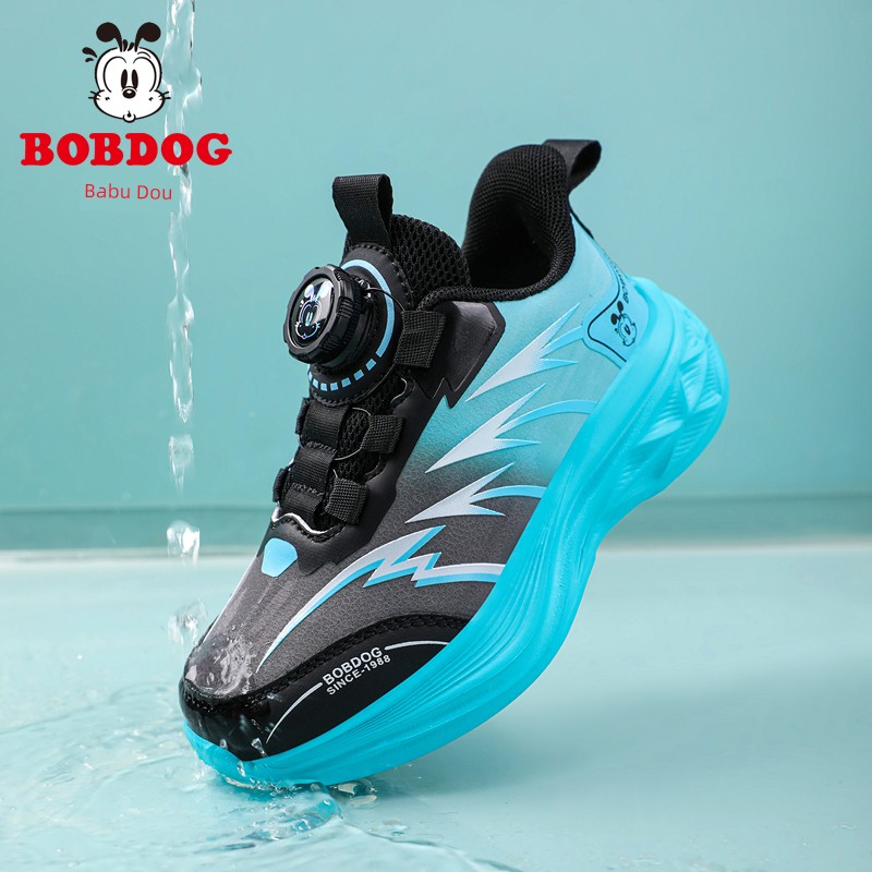 Babudou Kidsren's Shoes Boys' Sports Shoes 2026 Autum New Style Rotating Button Mesh Breathable Kidsren's Running Shoes — 1
