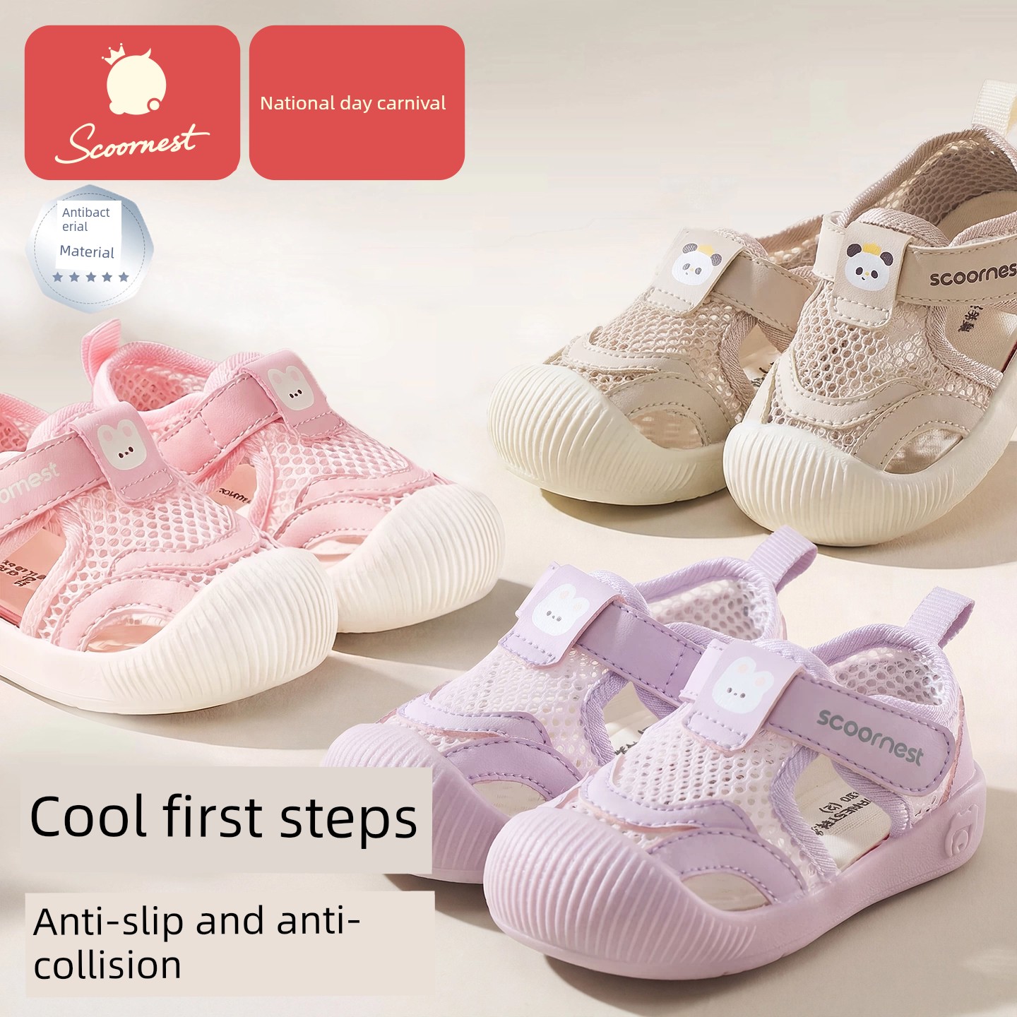 Kechao Kidsren's Baby Toddler Shoes Spring and Summer Functional Shoes for Boys and Girls with Soft Soles Indoor Baby Breathable Mesh Anti-Slip Shoes