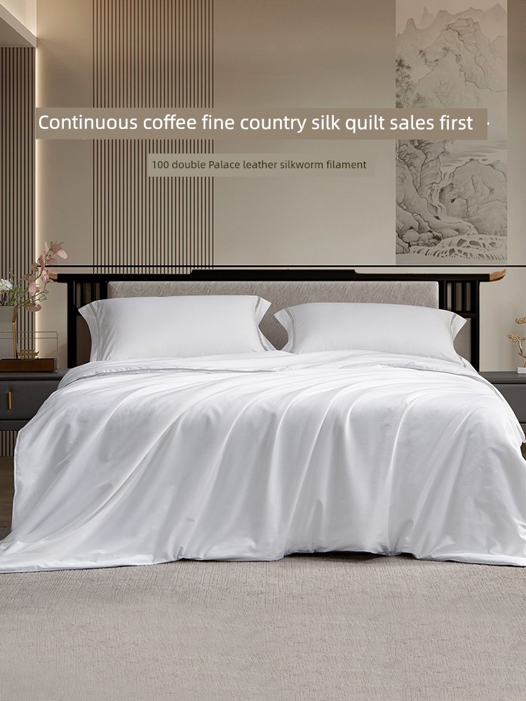 Taihu Snow 100% Silk Quilt Double Palace Silkworm Long Silk Quilt Core Spring and Autumn Double Layer Winter Quilt Refreshing and Soft