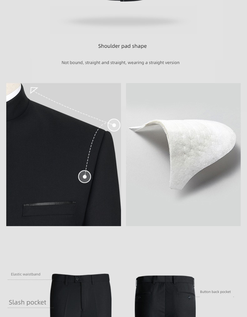 youth Self-cultivation stand collar man 's suit marry banquet Chinese tunic suit