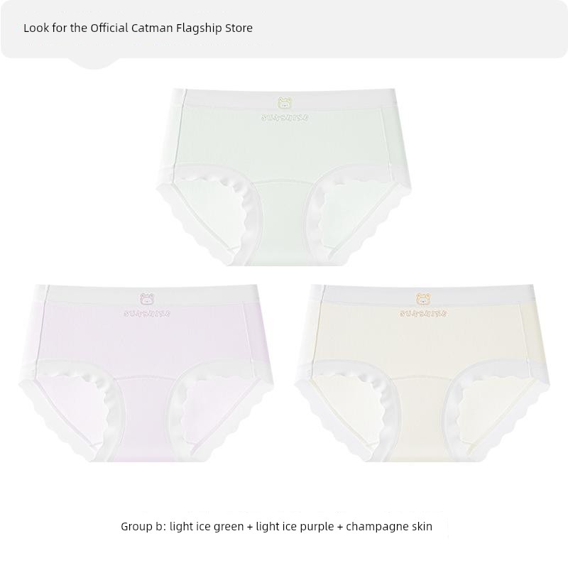 Catman Kidsren's Underwear for Girls and Babies, Category A, Summer Thin Style, for Middle and Large Kidsren in the Developmental Period, Antibacterial, — 6