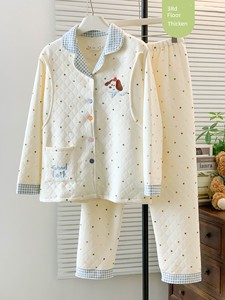 秋冬季加厚空气棉月子服春秋款纯棉产后孕妇睡衣哺乳期2月份3坐月