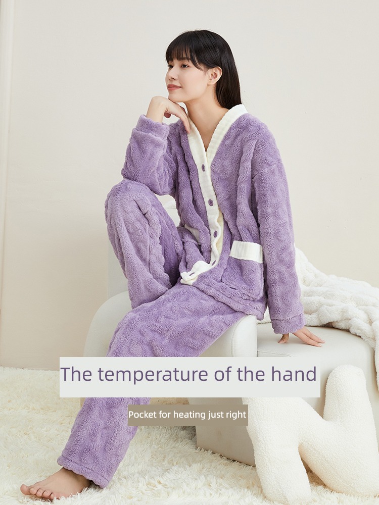 Autumn deer Coral velvet thickening leisure wear Winter money female pajamas