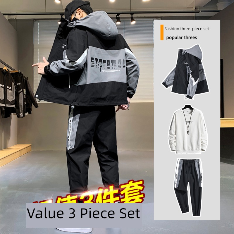 tide Spring and Autumn leisure time motion collocation schoolboy loose coat