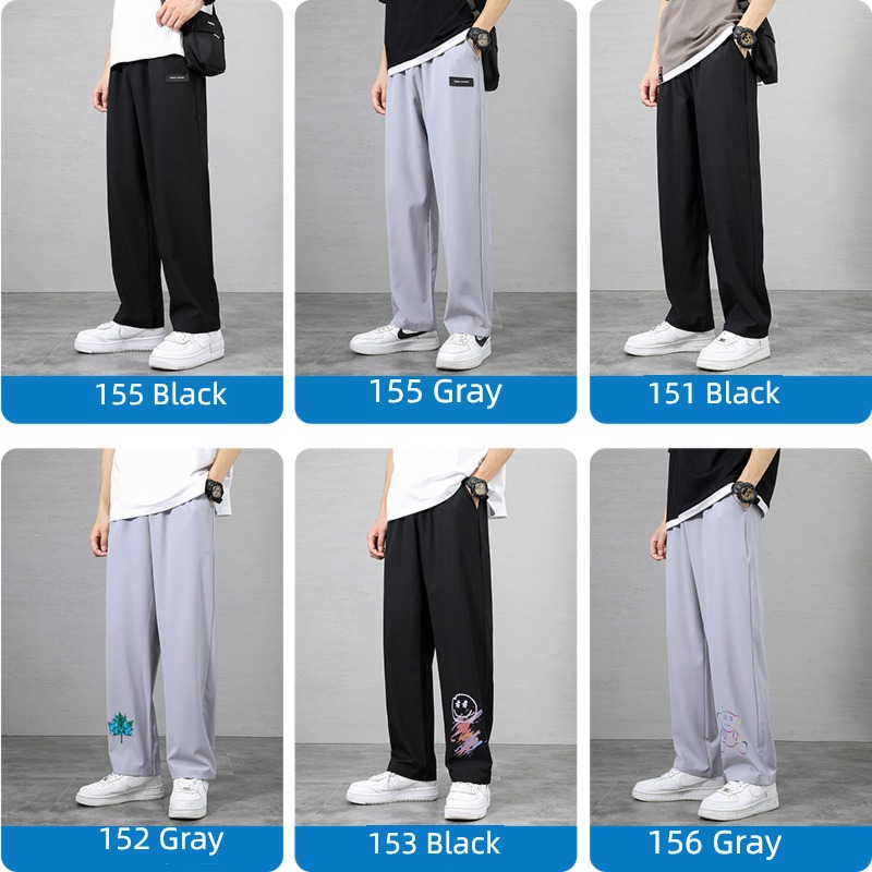 NGGGN Spring and Autumn leisure time Broad leg black trousers