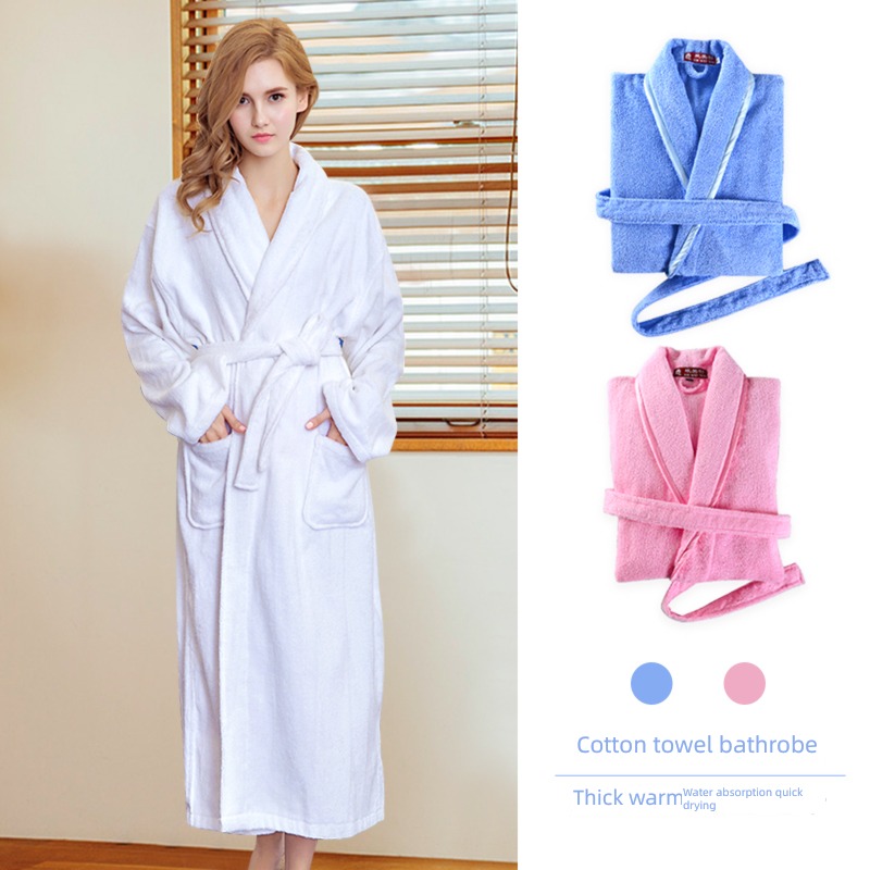 Male and female lovers Cotton thickening water uptake Quick drying Bathrobe