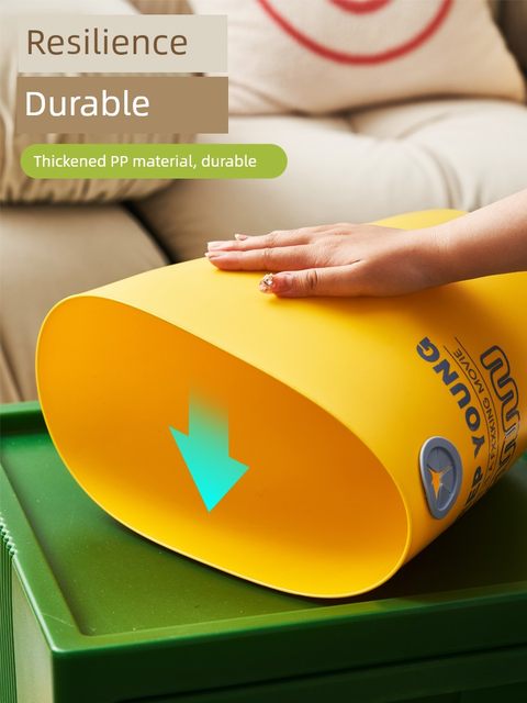 Dopamine trash can household living room, bedroom, bathroom and kitchen without cover large simple snap trash can storage bucket