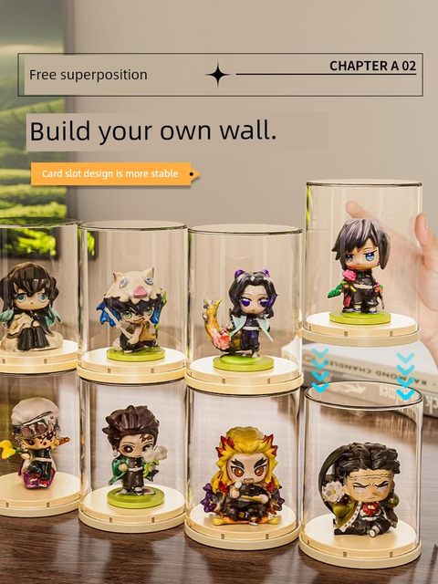 单个盲盒收纳展示架透明防尘手办展示柜桌面迷你泡泡玛特展示盒子