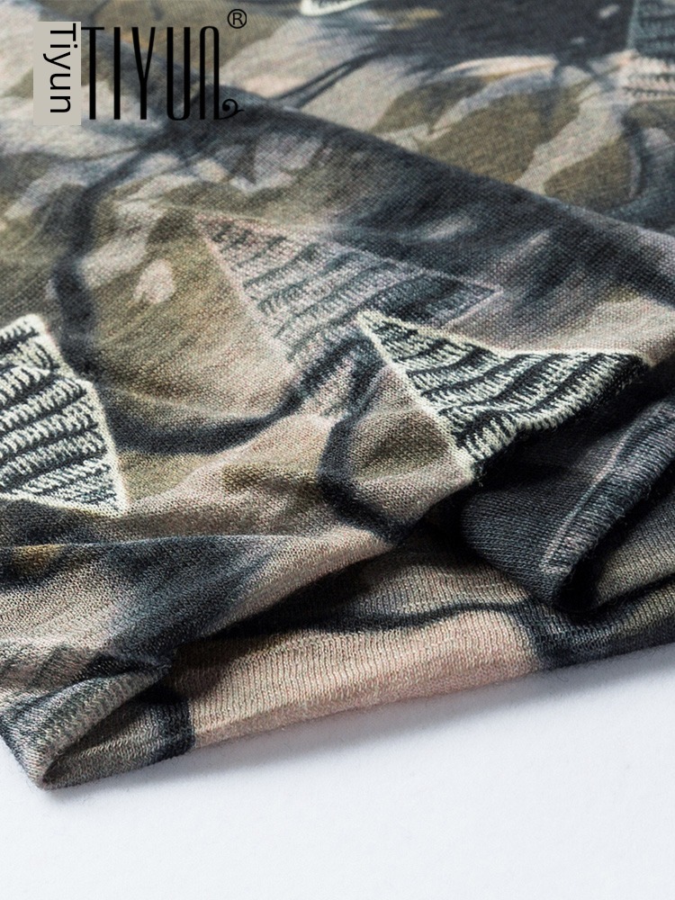 winter female Pure wool printing Versatile Cervical spine protection Neckline