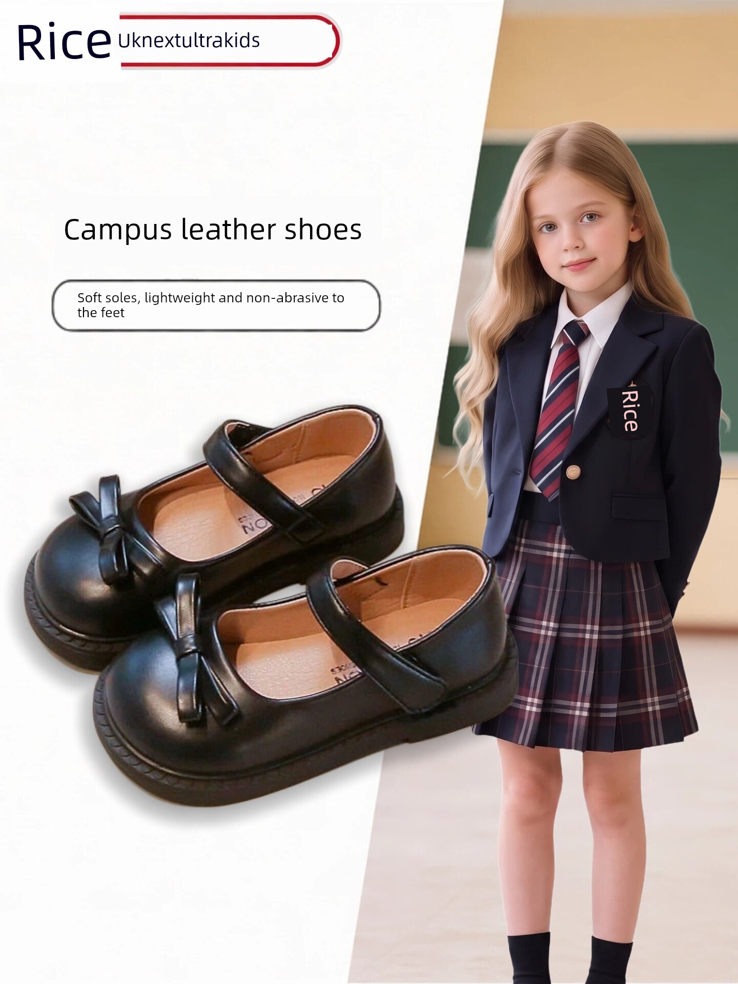 British Nu Girls' Black Leather Shoes, Academy Style, British Style, Student Performance Soft-Soled Small Leather Shoes, Autumn Leather Shoes, 2026 Model