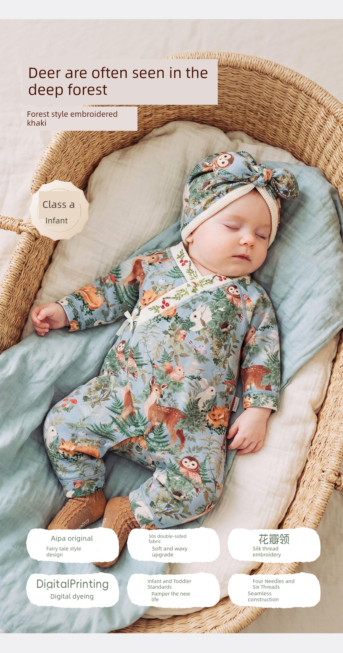 [Lin Shenshi Saw Lu] Aqpa AIPA Newborn Baby Clothes Jumpsuit Romper Pure Cotton Spring & Fall Baby Going out Clothes — 2