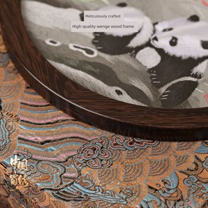 Handmade Sichuan Embroidery High-End Souvenir, Chinese Characteristic Gift for Foreigners, Double-Sided Embroidered Broc