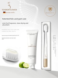 German Nenfu Folic Acid Toothpaste for Women Preparing for Pregnancy, Fresh Breath, Fluoride-Free, Soft Bristle Postpart