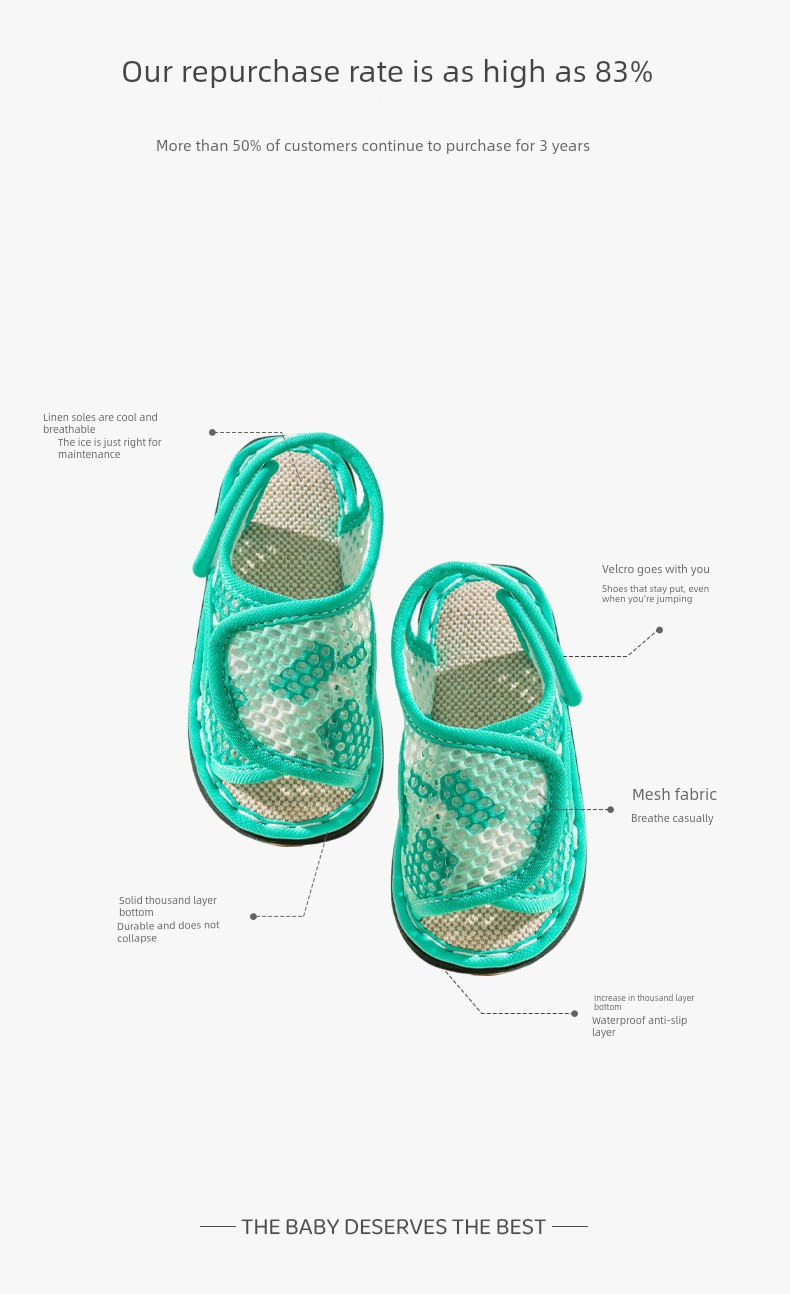 Fairy Feet Children's Layered Sole Sandals Summer New Arrival Boys Girls Baby Soft Sole Mesh Home Slippers — 4