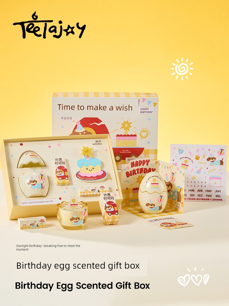 【Birthday Egg】Aromatherapy Candle Gift Box - Unique and High-End Gift for Him/Her, Meaningful Birthday Present for Best Friends