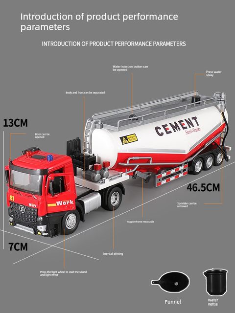 Water-sprayed super large oil tanker model boy heavy duty cement tanker alloy toy car simulation transport vehicle