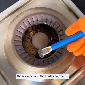 Gas Stove Cleaning Brush, Kitchen Stove Small Steel Brush, Powerful Stain Remover, Gas Stove Brush, Multi-Functional, No