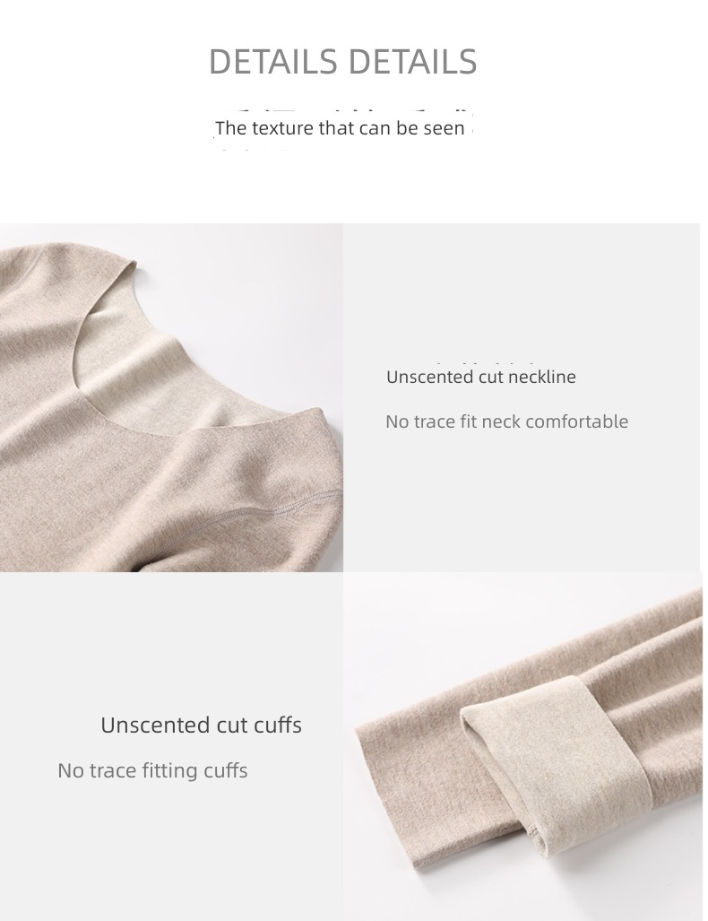 keep warm suit ma'am Autumn and winter Plush thickening Lay a foundation jacket trousers Derong Cashmere Self heating Autumn clothes and pants