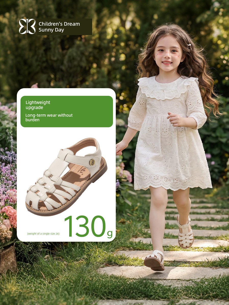 Girls' Princess Sandals 2026 New Summer Children's Sandals for Girls, Roman Style Shoes, Soft-Soled Closed-Toe Summer Models — 2