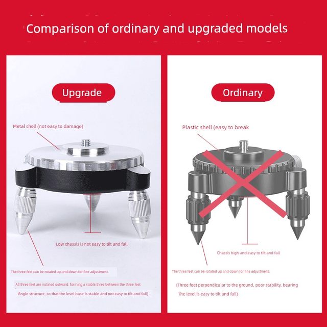 Laser level universal fine-tuning base 8-wire 12-wire 16-wire universal metal base infrared bracket accessories