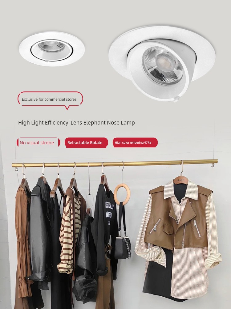 Trunk Lights Led Embedded Non-Strobe Clothing Store Spotlight Wedding Shop Commercial Cob Ceiling Lamp Hole Lamp 4500K