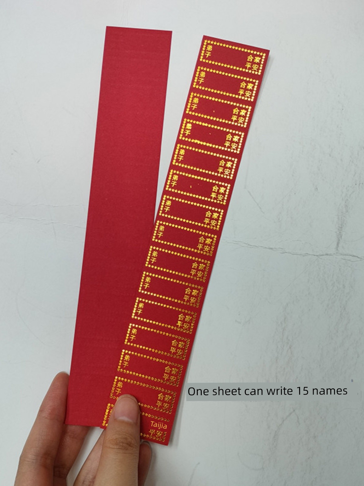 Thousand Buddha Lamp Signature Card with Gold Stamping, Single-Layer Paper Plaque 21* 3.5cm Cm, Can Write 15 Names, Family Peace