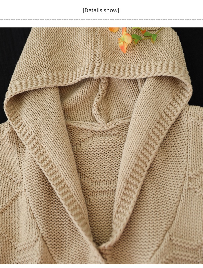 Hooded Vest knitting Early autumn clothes waistcoat Overlapping wear sweater