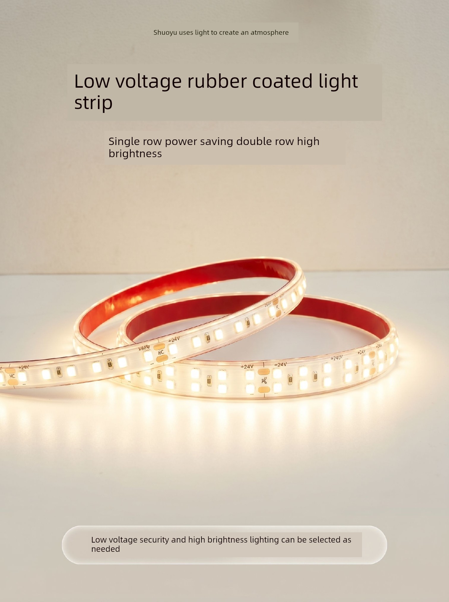 Shuoyu Low-Voltage 12V Outdoor Light Strip Led Super Bright Waterproof 24V Light Strip Self-Adhesive Linear Shelf Night Market Stall