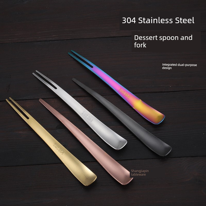 304 Matte Fruit Fork, Fruit Skewer, Cake Fork, Dessert Fork, European Style, Luxurious, Cute, for Home and Commercial Use, Exquisite Small Fork