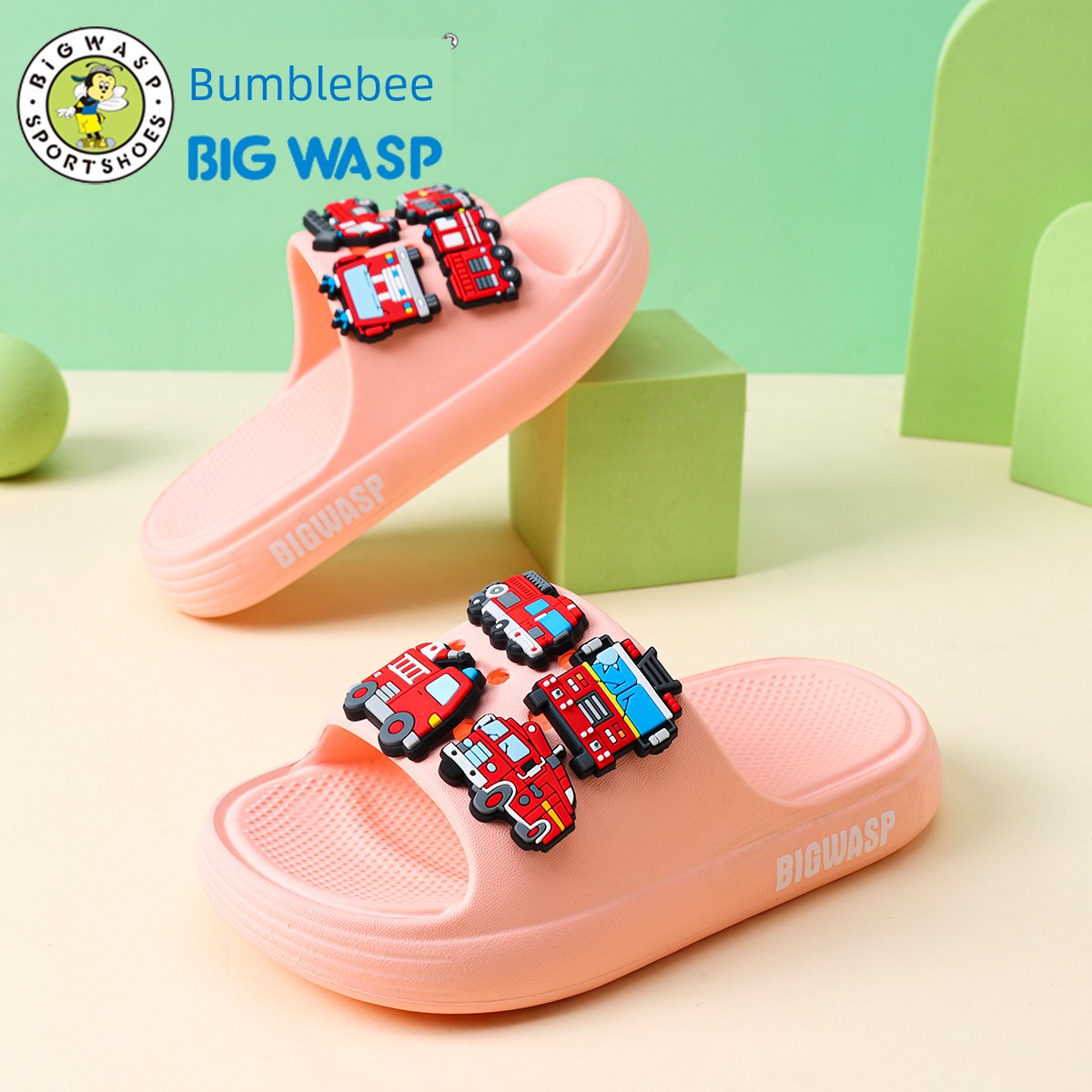 Bumblebee Children's Slippers for Boys, Non-Slip, New Model for Toddlers, Indoor Car-Shaped Bathroom Quiet Slippers — 3