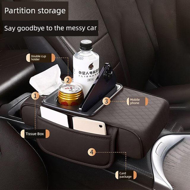 Car handrail box heightening pad multi-functional car tissue box center handrail box storage box storage cup holder