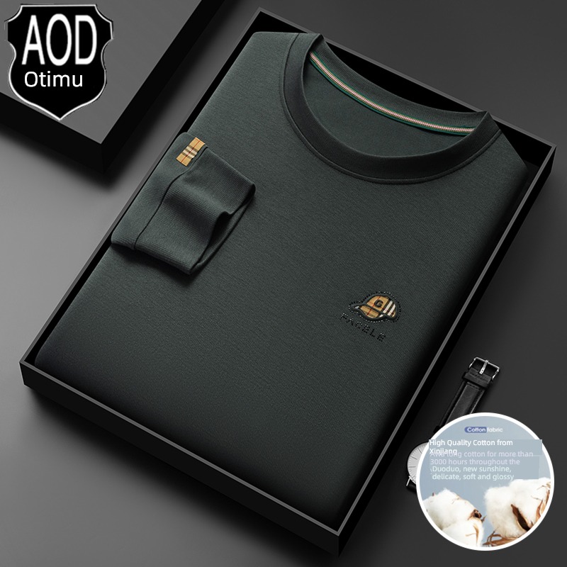 high-end Light luxury autumn middle age business affairs leisure time T-shirt