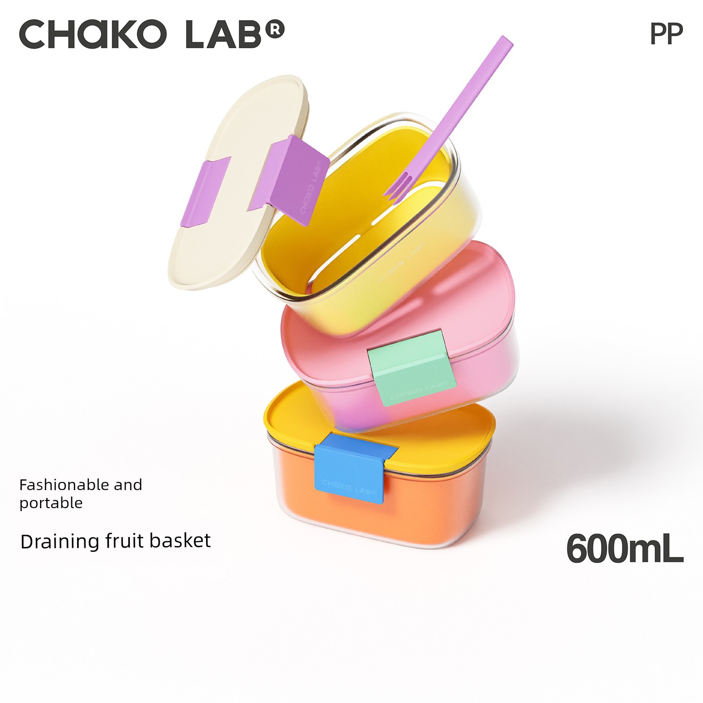 Chakolab and Xuxu Fruit Bento Box, Portable Outdoor Picnic and Camping Food-Grade Preservation Box