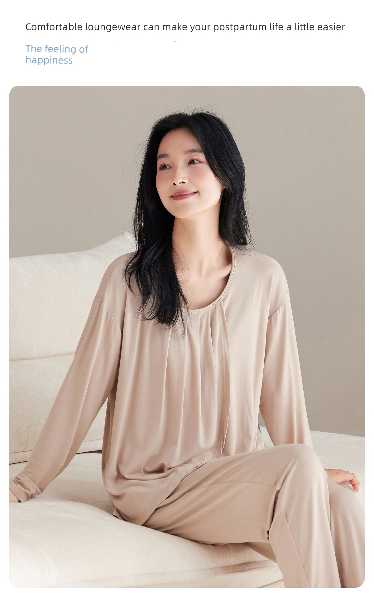 Jq Jingqi Postpartum Clothing Pure Cotton Sweat-Absorbent Postpartum Nursing Pajamas for Pregnant Women Breastfeeding and Maternity Home Wear Autumn Season — 12