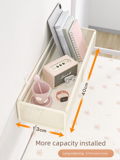 Door wall storage rack on the bedside bedside bed hanging wall hanging basket dormitory storage basket student without hole punching