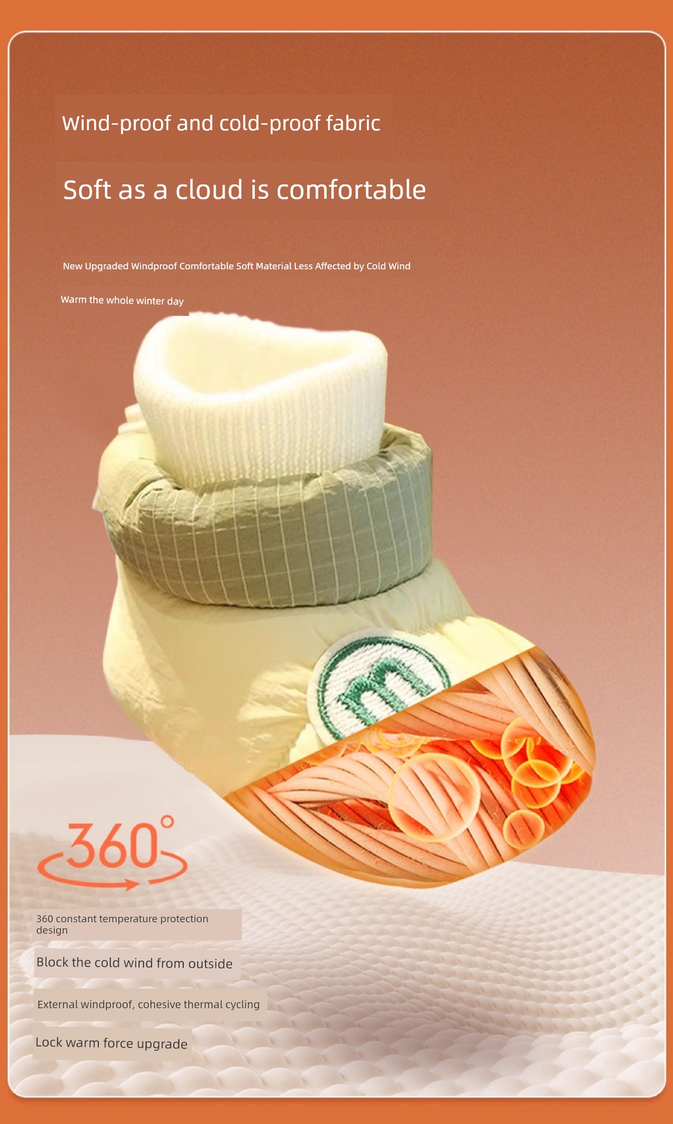 Baby Shoes Winter Fleece Lining 0 to 6 Months 12 Winter Ankle Sock Winter Room Socks Newborn Baby Autumn and Winter Cotton Shoes — 2