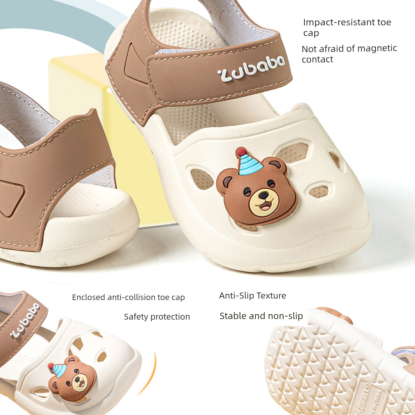 Pig Daddy Children's Slippers, Soft-Soled Baby Slippers for Boys, Indoor Bath Non-Slip Sandals, Girls' Eva Clogs — 3