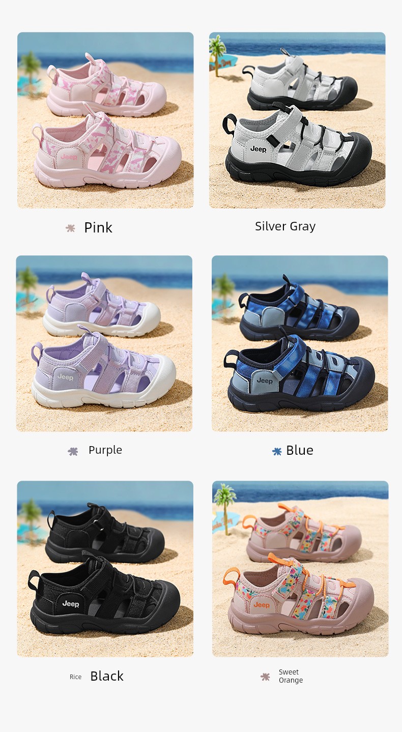 Jeep Children's Closed-Toe Sandals Outdoor Girls' Non-Slip Beach Shoes 2026 Summer New Boys' Water Shoes — 10