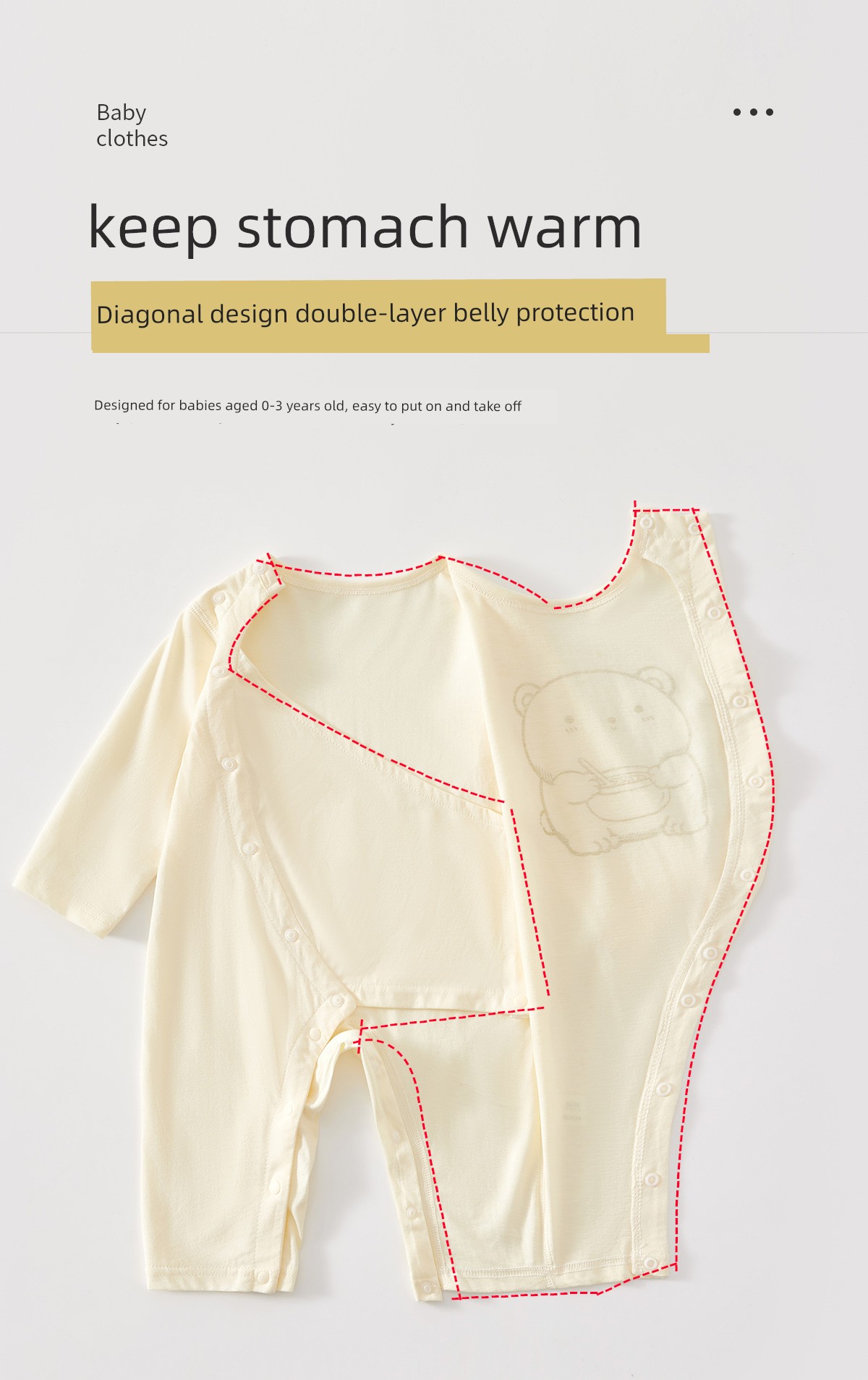 Spring & Fall Thin Clothes for Babies Summer Air Conditioning Room Clothes Pure Cotton Double Layer Bellyband Boneless Pajamas Close-Fitting Intimates — 4