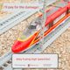 New Fuxing high-speed rail alloy green simulated train sound and light door opening red train model children's toys