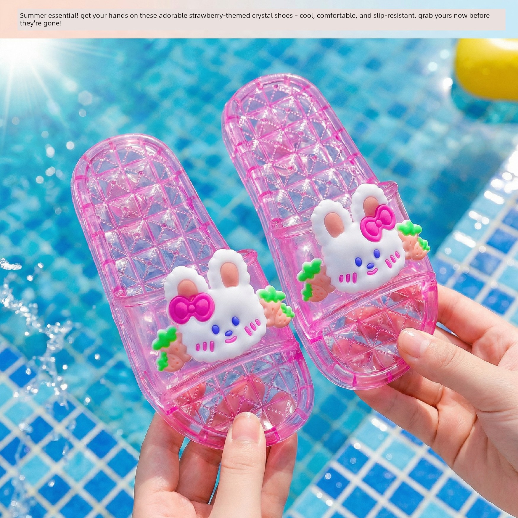 Parent-Child Children's Crystal Girls' Sandals, Non-Smelly, Non-Slip, Cute, Soft-Soled, Suitable for Indoor and Outdoor Use, Transparent Beach Sandals — 2