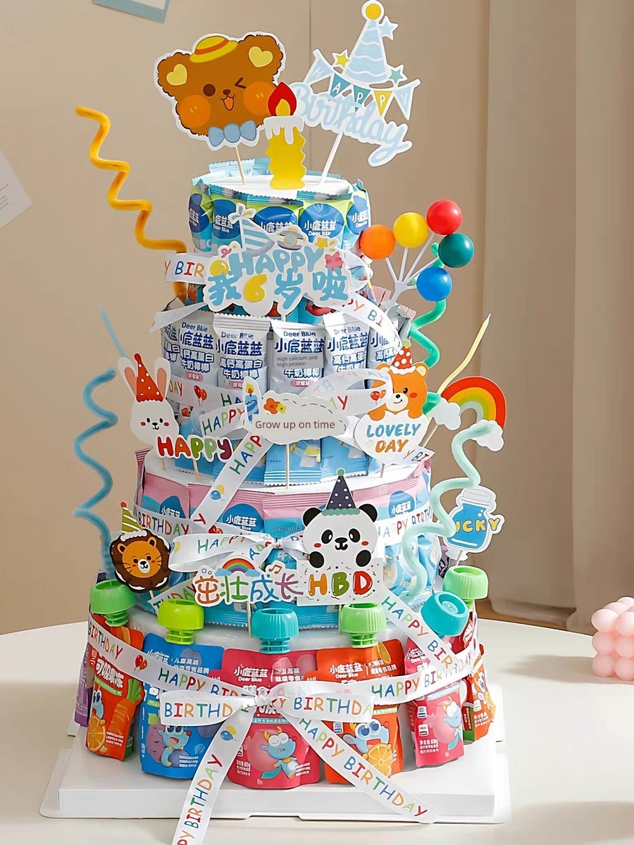 Children's Day Trendy Children's Snacks Birthday Cake DIY Materials Decoration Inserts Foam Base Gift Scene