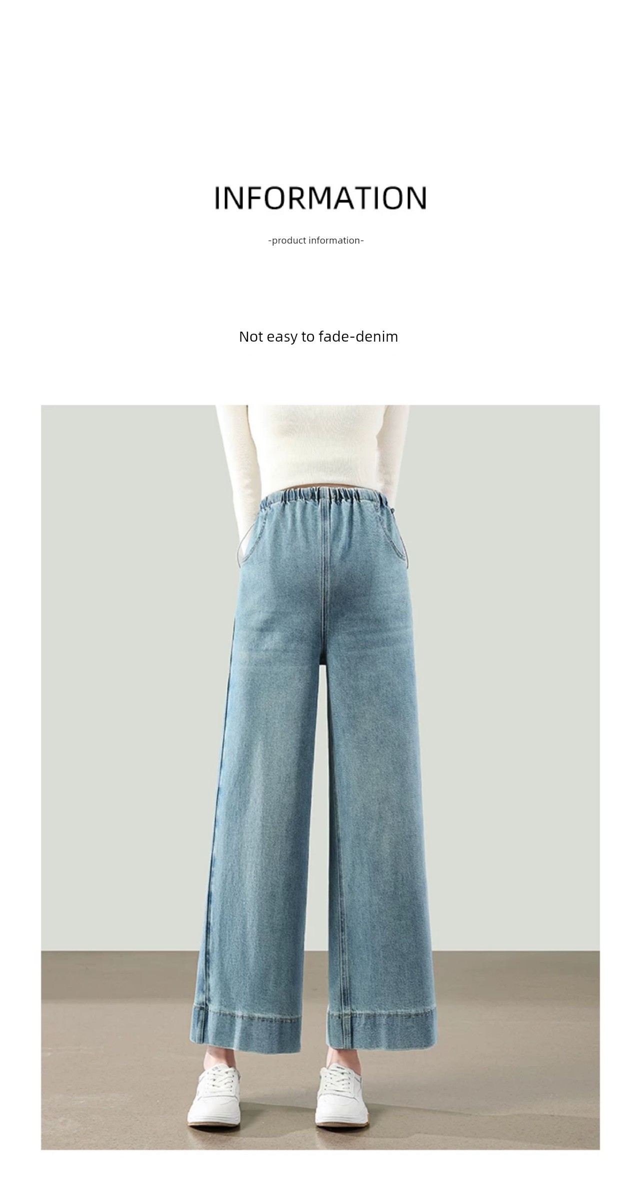 Maternity Denim Wide-Leg Pants for Spring and Autumn, Cropped Length for Petite Women, Summer Thin Style, Non-Tightening on the Belly, Straight-Leg Pants — 2